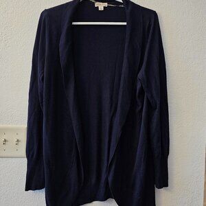 Merona Women's XL Navy Blue Long Sleeve Cardigan – Soft Knit, Lightweight, Excel